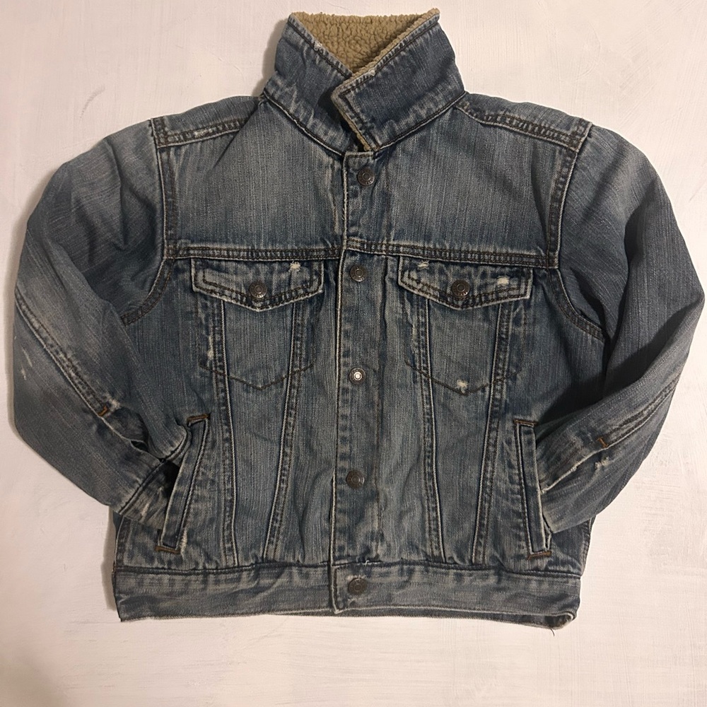 Children’s Place Classic Stylish Distressed Denim Warm Lined Jacket Sm